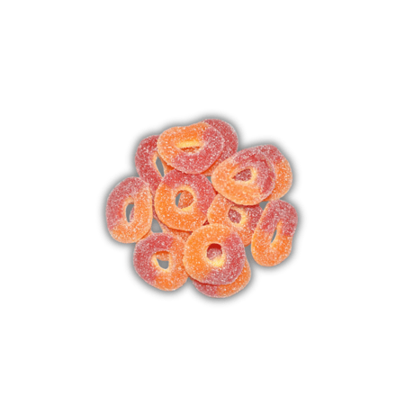 حلقات جلي الخوخ بذرات السكر