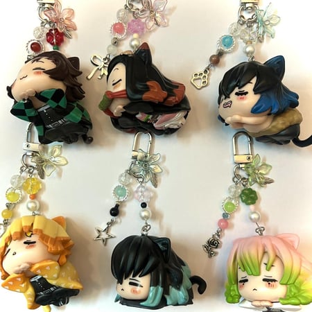 Demon slayer cat keychains/bagcharms