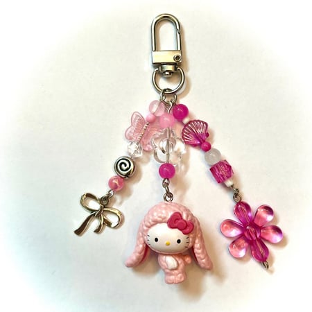 Pink gotochi keychains