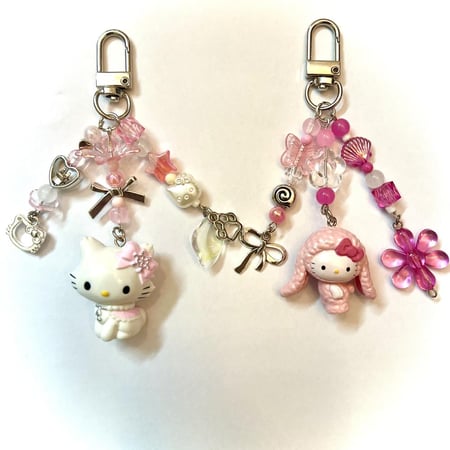 Pink gotochi keychains