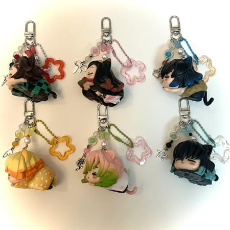 Demon slayer cat keychains/bagcharms