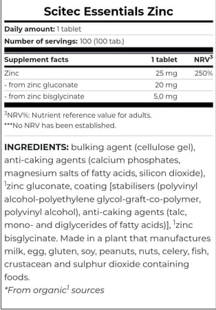 SCITEC ZINC 100 TABS