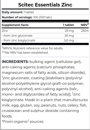 SCITEC ZINC 100 TABS