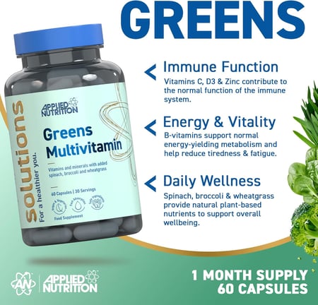 APPLIED SOLUTIONS GREENS + MULTIVITAMINS 60 CAPSULES