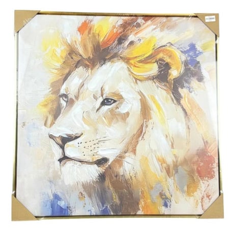 لوحة فنية أسد بتصميم تجريدي
