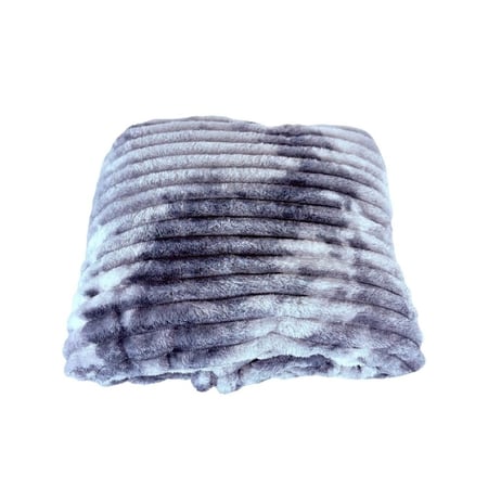 بطانية مخملية دافئة بلون بيج مخطط