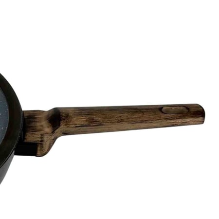 مقلاة غير لاصقة بغطاء زجاجي ومقبض خشبي أنيق 28cm