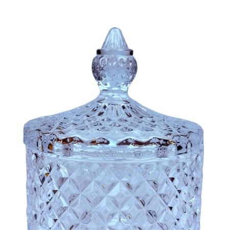 سكرية زجاجية فاخرة بنقشة ماسية