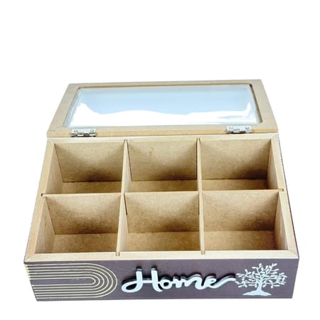 صندوق خشبي فاخر لتنظيم أكياس الشاي