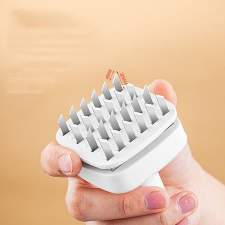 مطرقة تطرية اللحم بـ 24 إبرة ستيل – تصميم مربع وقاعدة ثابتة – مقاومة للصدأ – أبيض