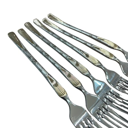 طقم شوك طعام مزخرفة من الستانلس ستيل – 6 قطع