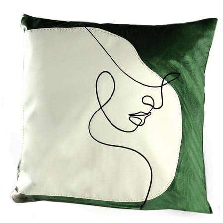 وسادة تزيين بتصميم فني بخط واحد