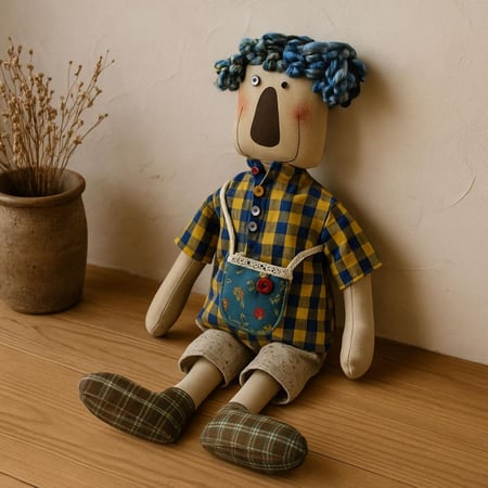 دمية قماشية ديكور بأزياء فلكلورية