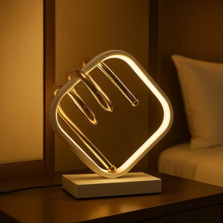 مصباح طاولة “Spiral Glow” LED بتصميم لولبي ذهبي