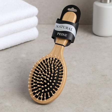 فرشاة شعر خشبية طبيعية