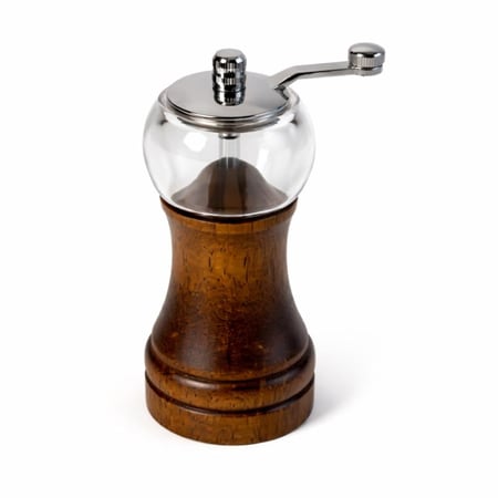 مطحنة فلفل يدوية بتصميم كلاسيك مع رأس شفاف