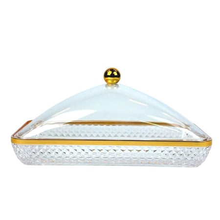 صينية فاخرة بغطاء أكريليك – حواف ذهبية