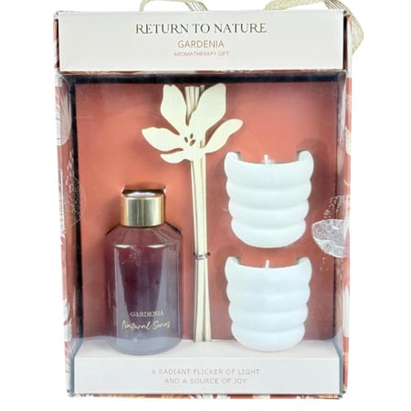 طقم عطرية جاردينيا مع شموع ديكور