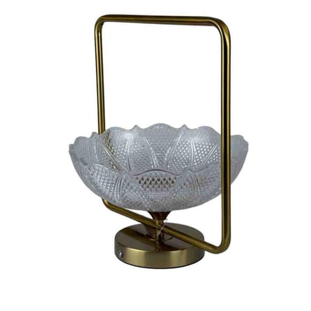 وعاء كريستال مضيء بإطار ذهبي