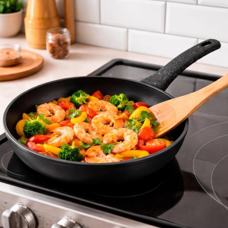 مقلاة غير لاصقة بمقبض جرانيت – تصميم عصري -26سم