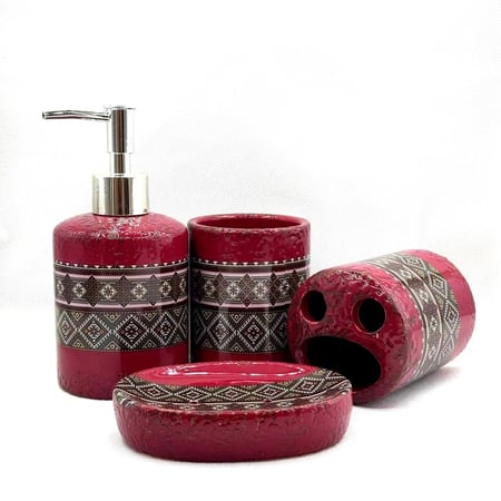 طقم إكسسوارات حمام فاخر من 4 قطع