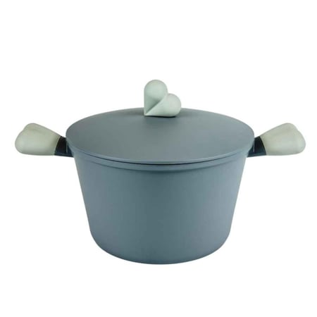 قدر جرانيت رمادي بمقابض على شكل قلب – 2.4 لتر