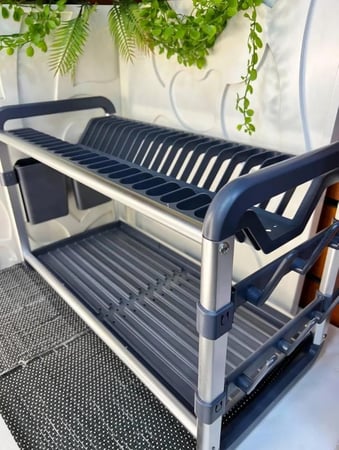 رف تجفيف الأطباق بطابقين