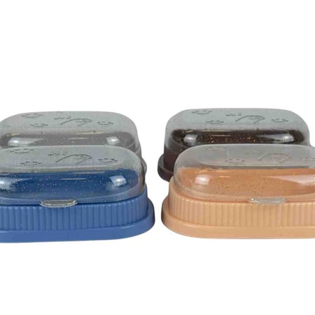 علبة صابون بلاستيكية بغطاء محكم - طقم 4 ألوان