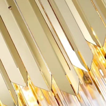 ثريا كريستال حديثة - لمسة ذهبية بتصميم دائري