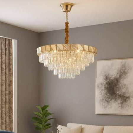 ثريا كريستال دائرية -  مقاس 60 سم