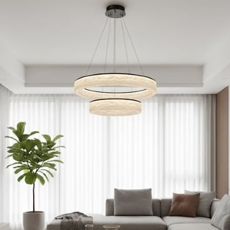 ثريا Glacier Ring للصالات العصرية بتصميم حلقي فاخر.