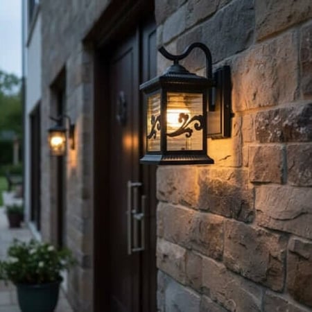 فانوس للاناره خارجي هيكل معدني قوي أسود