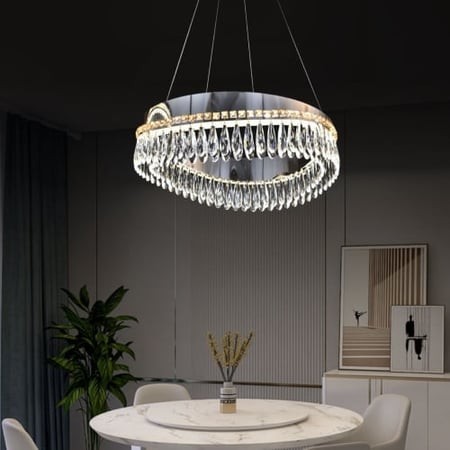 ثريا ناعمة بتصميم دائري كريستالي مودرن