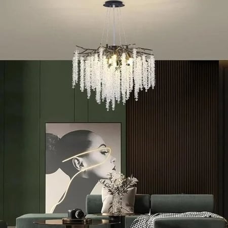 ثريا كريستال أسود عناقيد مقاس 60 سم