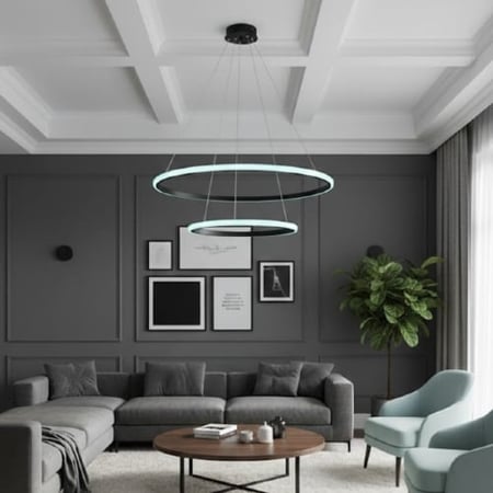 ثريا مودرن لون اسود حلقتين دائرتين