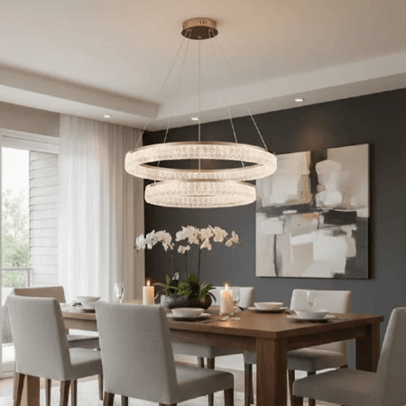 ثريا ليد دائري معلقة في طاولة طعام