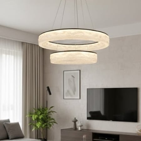 ثريا Glacier Ring مودرن بسطح ضوئي يشبه الجليد المتجمد.