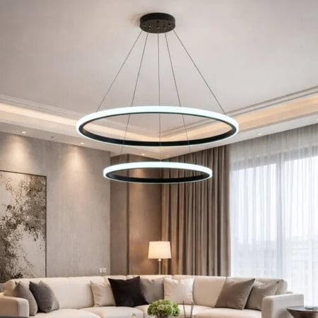 ثريا مودرن للصالون بتصميم حلقي مزدوج