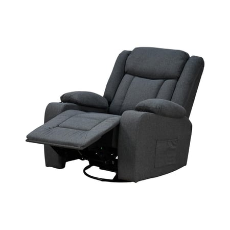 كرسي استرخاء هزاز دوار قماشي مودرن رمادي