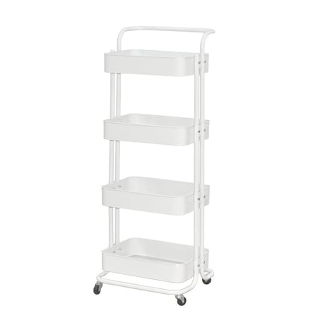 وحدة رفوف متحركة معدنية 4 أدوار ابيض