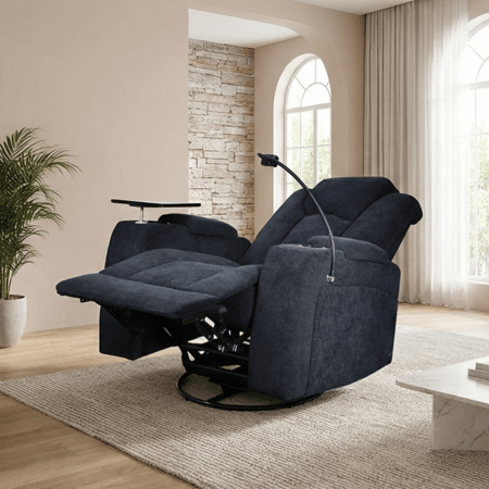 كرسي الملوك استرخاء هزار دوار بحامل جوال مع رف طاولة اسود