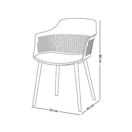 كرسي مودرن بلاستيك مع تنجيد قماش كاكي