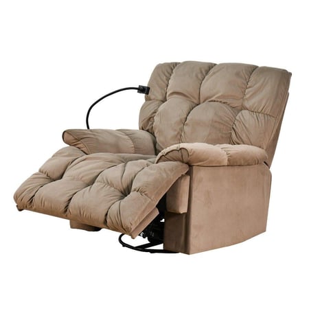 كرسي الغيمة استرخاء فخم هزاز دوار بحامل جوال بني