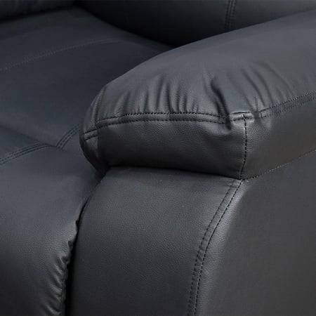 كرسي استرخاء فخم هزاز دوار بتصميم عصري جلد أسود