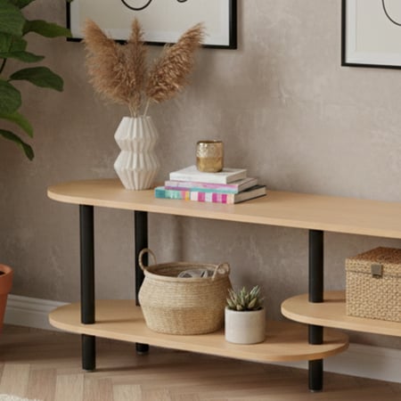 وحدة تلفاز مودرن خشب بهيكل معدني 160 سم