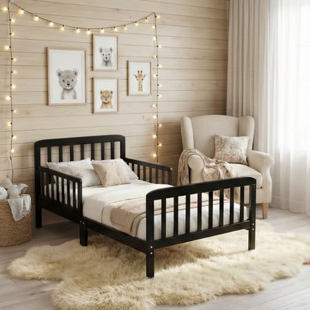 سرير أطفال حواجز اسود 75×135 سم