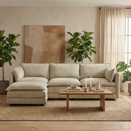 كنبة زاوية مودرن قماش عملية كوفي