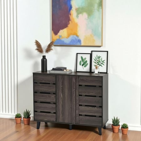 دولاب متعدد الاستخدام خشبي بني غامق 120 سم