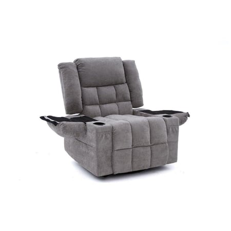 كرسي السعادة  استرخاء فخم هزاز دوار قماشي مودرن رمادي