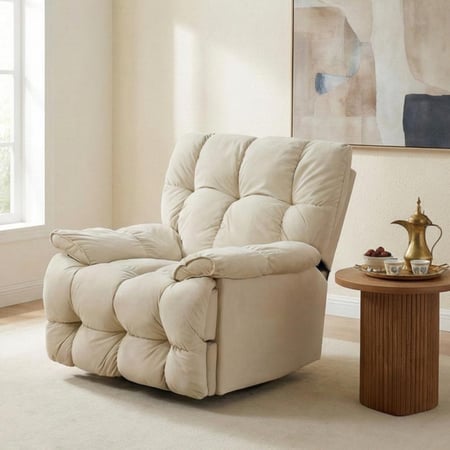 كرسي الغيمة استرخاء فخم هزاز دوار بحامل جوال بيج